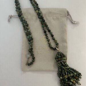 RARE! Kendra Scott African Turquoise Sylvia Tassel Necklace